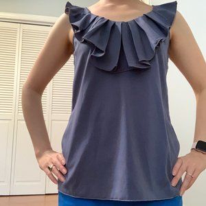 Banana Republic Silky Ruffle Top Periwinkle sz 4
